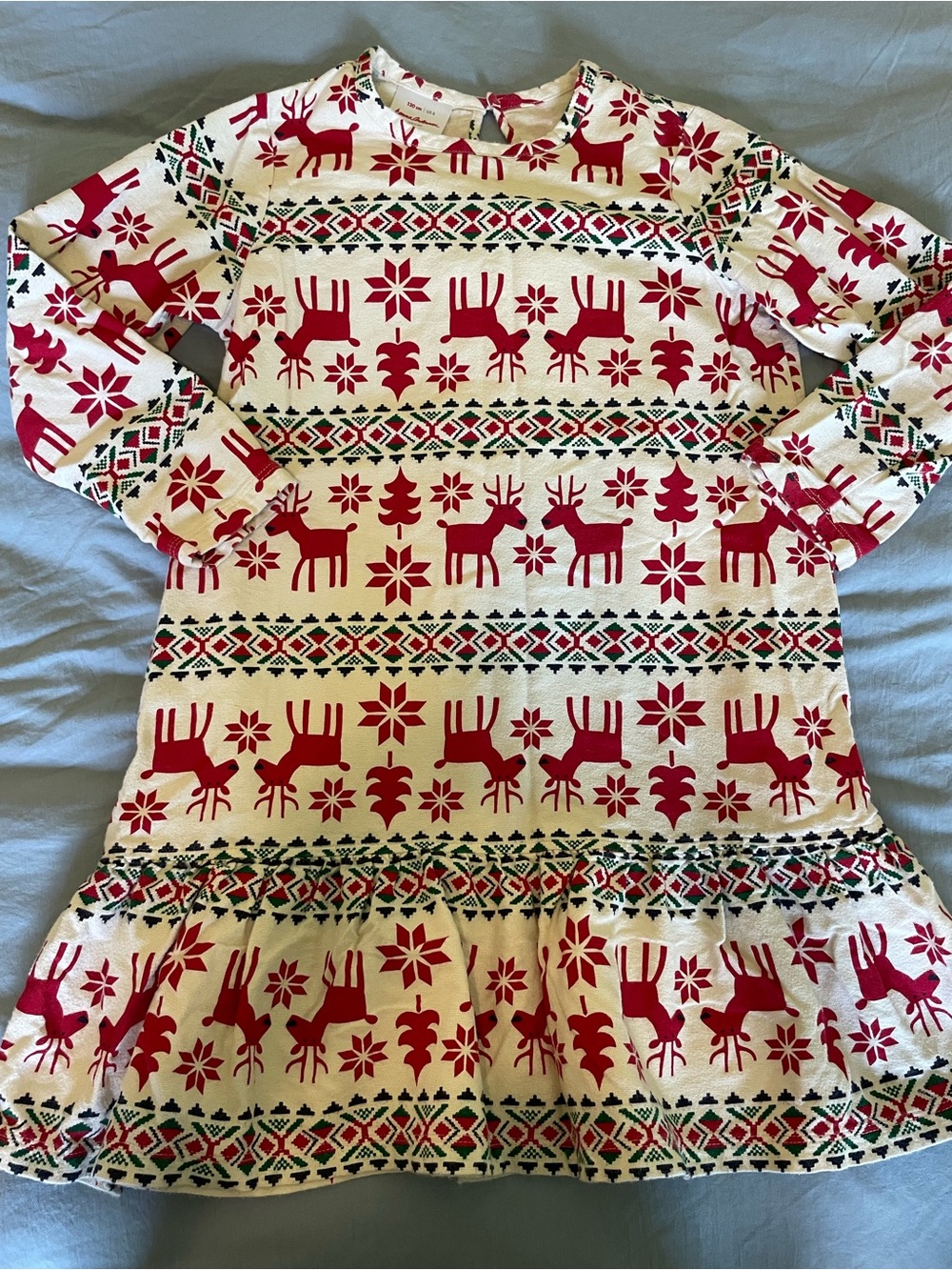 Hanna Andersson Cream and Red Reindeer Holiday Nightgown